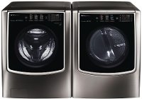 KIT LG Laundry Pair with Front Load Washer and Steam Dryer - Black Stainless Steel