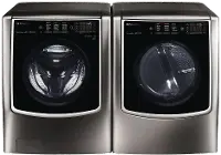 KIT LG Laundry Pair with Front Load Washer and Steam Dryer - Black Stainless Steel