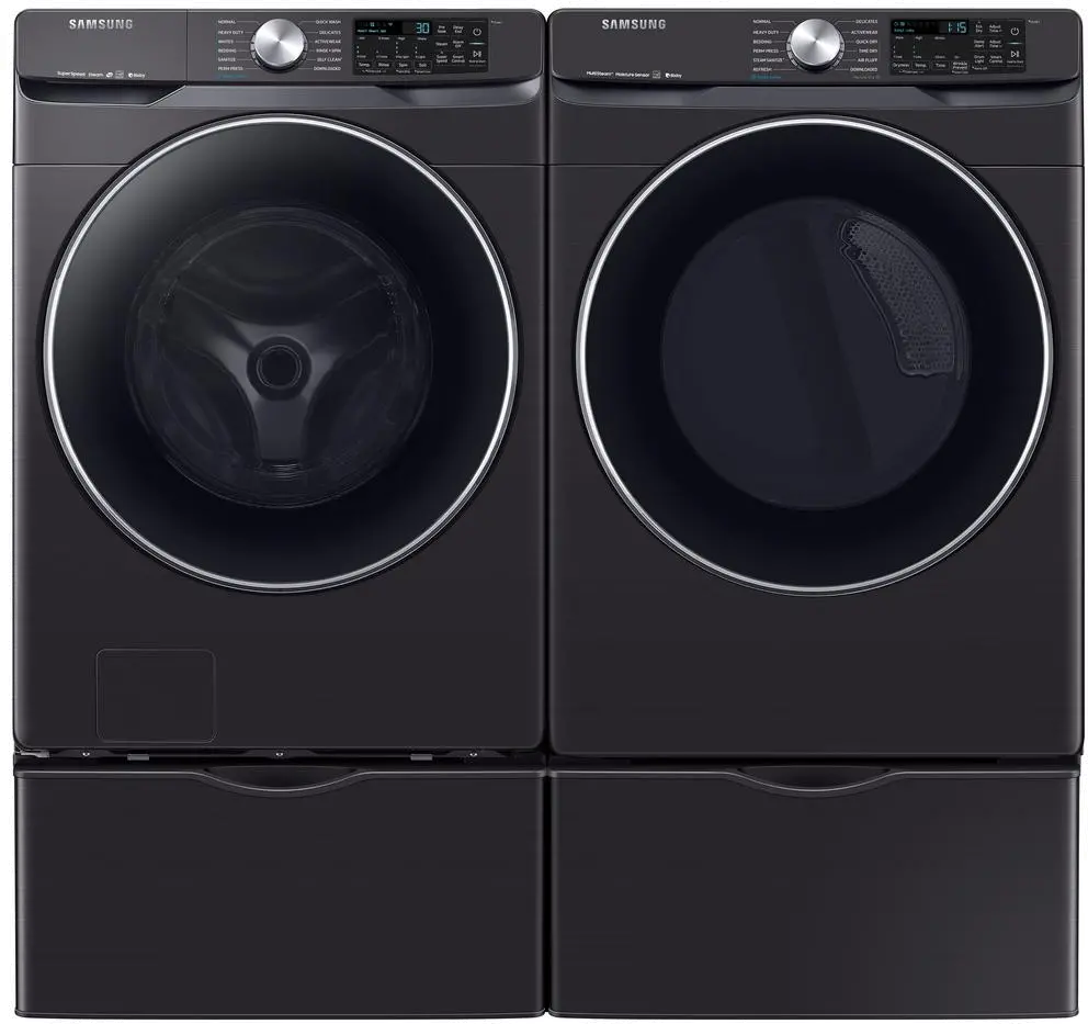KIT Samsung High-Efficiency Laundry Pair - Black Stainless Steel Gas-1