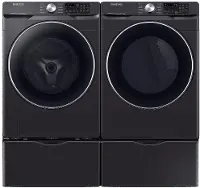 KIT Samsung High-Efficiency Laundry Pair - Black Stainless Steel Gas