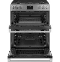 CGS750M2NS5 Cafe 30 Inch Double Oven Smart Gas Range with Convection - Platinum Glass/Stainless Steel-3