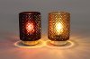 Assorted Red or Golden Elegant Glass Cylinder Footed Glow