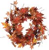 Red, Orange and Yellow Maple Leaf Fall Wreath Arrangement