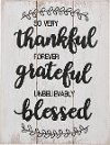 Distressed White Wood Thankful, Grateful, Blessed Wall Decor