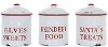 Assorted White and Red Enamel Treat Holiday Container