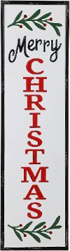 Red, Black and White Merry Christmas Enamel Wall Decor