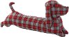 Plush Red and Gray Plaid Dog Draft Dodger