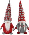 Assorted Gray, Red and White Plush Advent Holiday Gnome