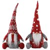Assorted Red and Gray Plush Sitting Holiday Gnome