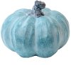 White Wash and Blue Pumpkin Fall Decoration