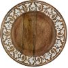 Brown Mango Wood Carved Charger
