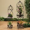 45 Inch Swirl Two Tiered Metal Plant Stand