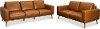 Modern Brown Leather 2 Piece Living Room Set - Dillon