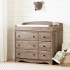 12547 Weathered Oak Changing Table Dresser - Angel