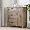 12548 Weathered Oak Door Chest with 5 Drawers - Lionel