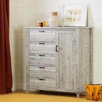 12549 Seaside Pine Door Chest with 5 Drawers - Lionel