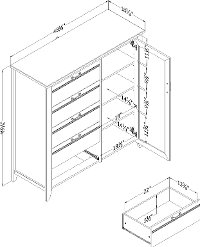 12549 Seaside Pine Door Chest with 5 Drawers - Lionel-4
