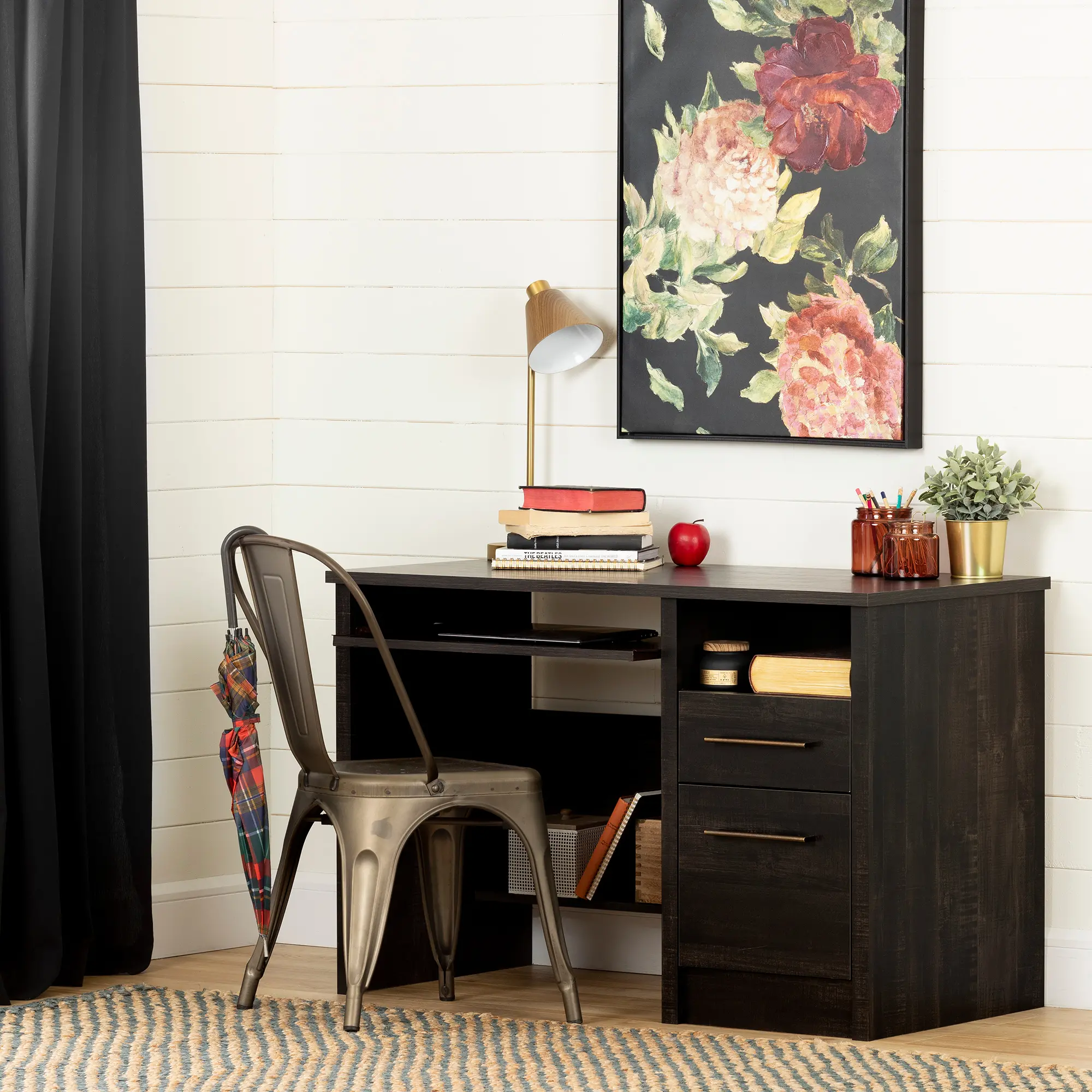 12555 Rubbed Black Desk - Gravity-1