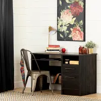 12555 Rubbed Black Desk - Gravity