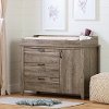12596 Weathered Oak Changing Table with Drawers - Lionel