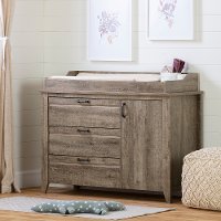 12596 Weathered Oak Changing Table with Drawers - Lionel