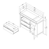12596 Weathered Oak Changing Table with Drawers - Lionel-7