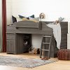 12634 Contemporary Gray Maple Twin Loft Bed - Imagine