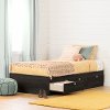 12640 Contemporary Gray Oak Twin Storage Bed - Spark