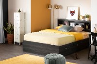 12645 Contemporary Gray Oak Full Bookcase Headboard - Spark-3