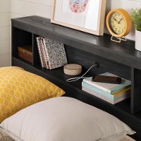 12645 Contemporary Gray Oak Full Bookcase Headboard - Spark-4