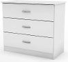 12651 Contemporary White 3-Drawer Chest - Libray
