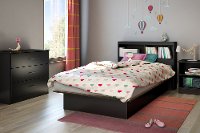 12653 Contemporary Black 3-Drawer Chest - Libray-2