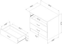 12653 Contemporary Black 3-Drawer Chest - Libray-3