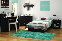 12653 Contemporary Black 3-Drawer Chest - Libray-5