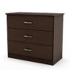12656 Contemporary Chocolate Brown 3-Drawer Chest - Libray