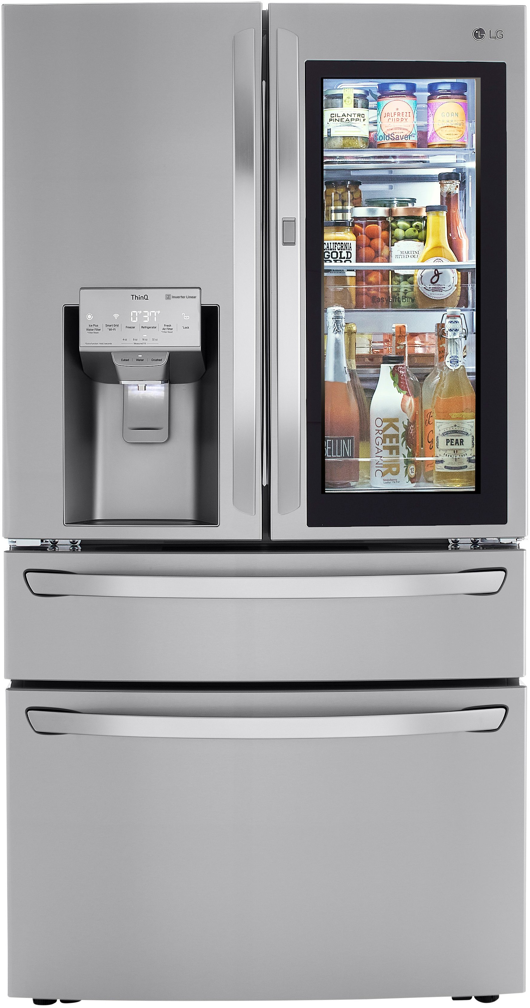 LRMVS3006S LG 29.5 cu ft French Door in Door Refrigerator with Craft Ice and InstaView - Fingerprint Resistant Stainless Steel-1