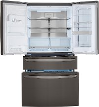 LRMVS3006D LG 36 Inch French Door in Door Smart Refrigerator with Craft Ice and InstaView- 29.5 cu. ft., Black Stainless Steel-3