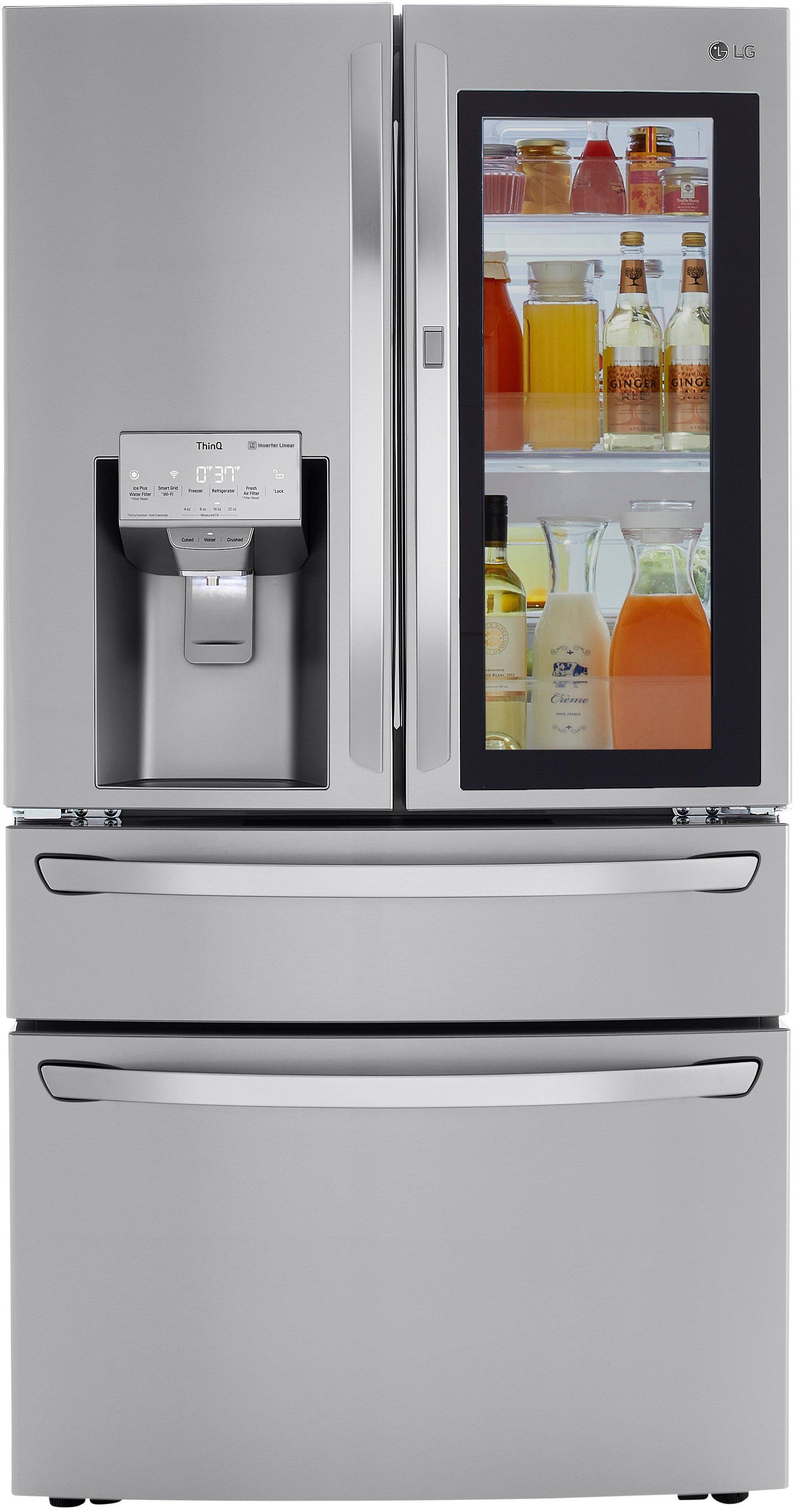 LRMVC2306S LG 22.5 cu ft French Door in Door Refrigerator with Craft Ice and InstaView - Stainless Steel-1
