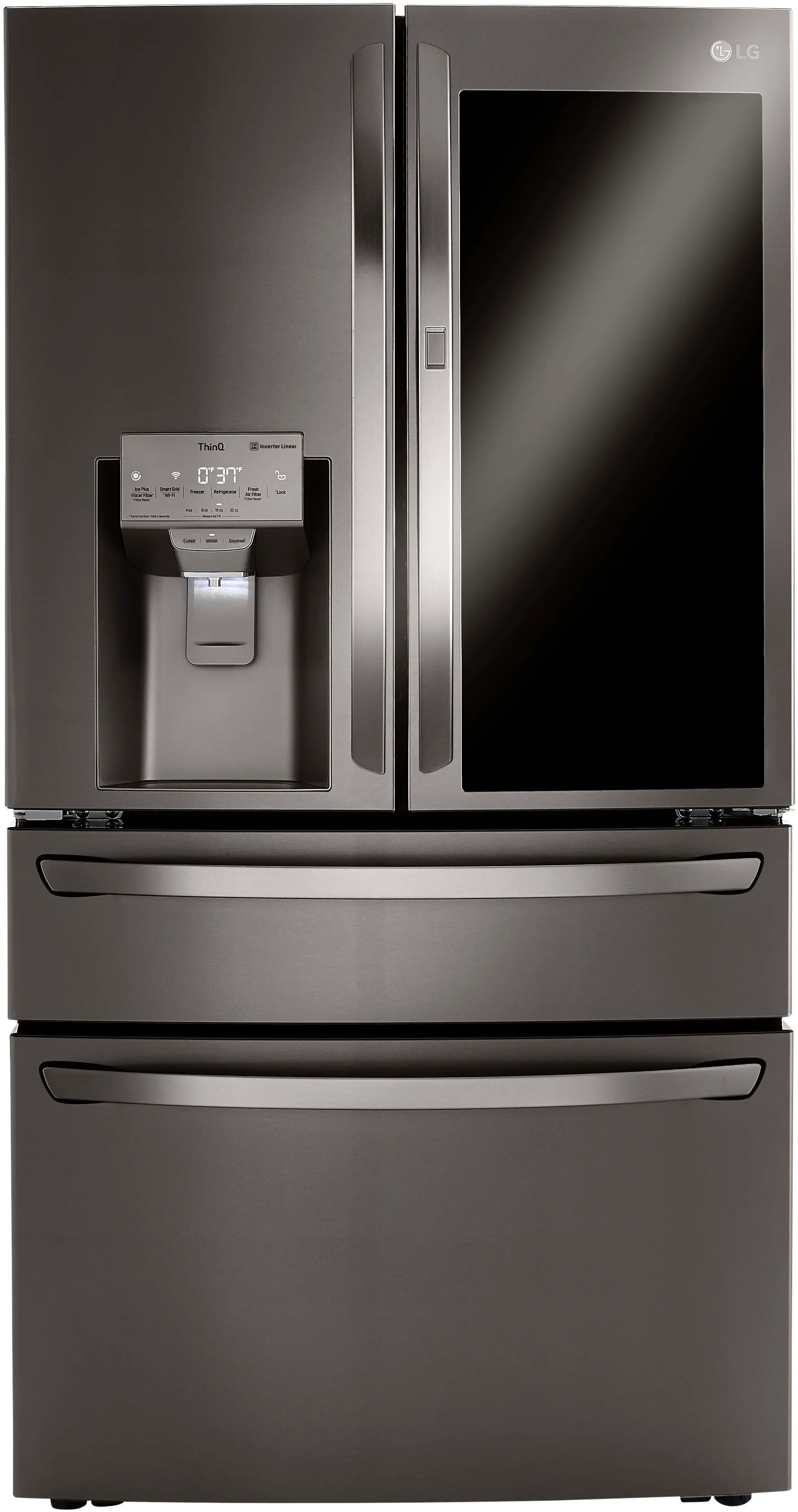 LRMVC2306D LG 22.5 cu ft French Door in Door Refrigerator - Counter Depth Black Stainless Steel-2