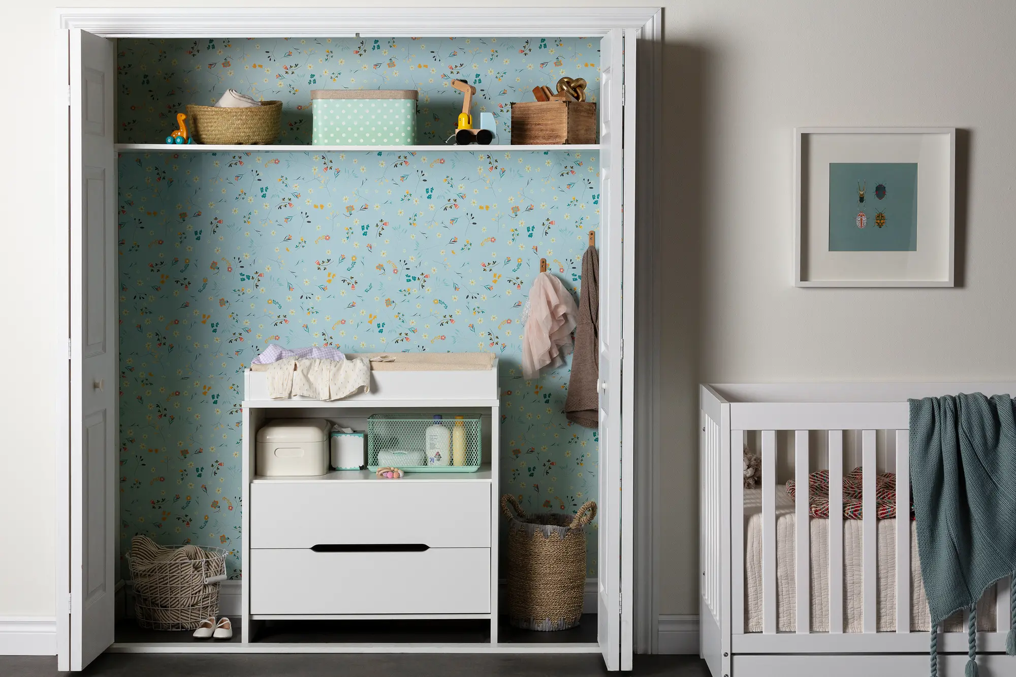 12675 Contemporary White 2-Drawer Changing Table - Cookie-7