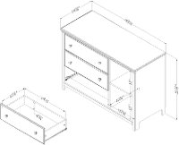 12684 Classic Blue 3 Drawer Dresser with Baskets - Cotton Candy-8