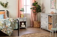 12687 Classic Seaside Pine 3 Drawer Dresser with Baskets - Cotton Candy-2