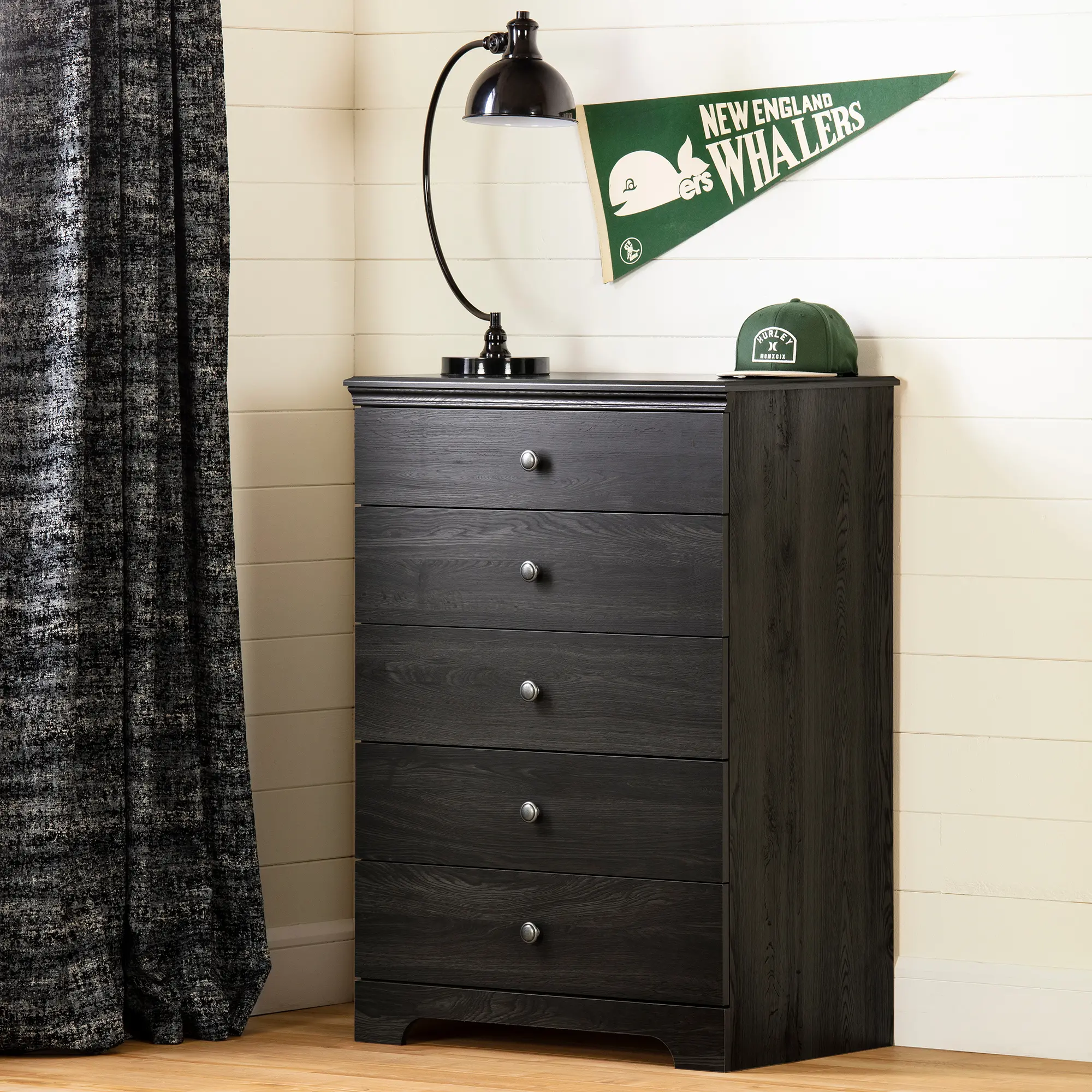 12690 Classic Dark Gray Oak Chest of Drawers - Zach-1