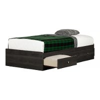 12692 Classic Dark Gray Oak Twin Platform Bed - Zach-2