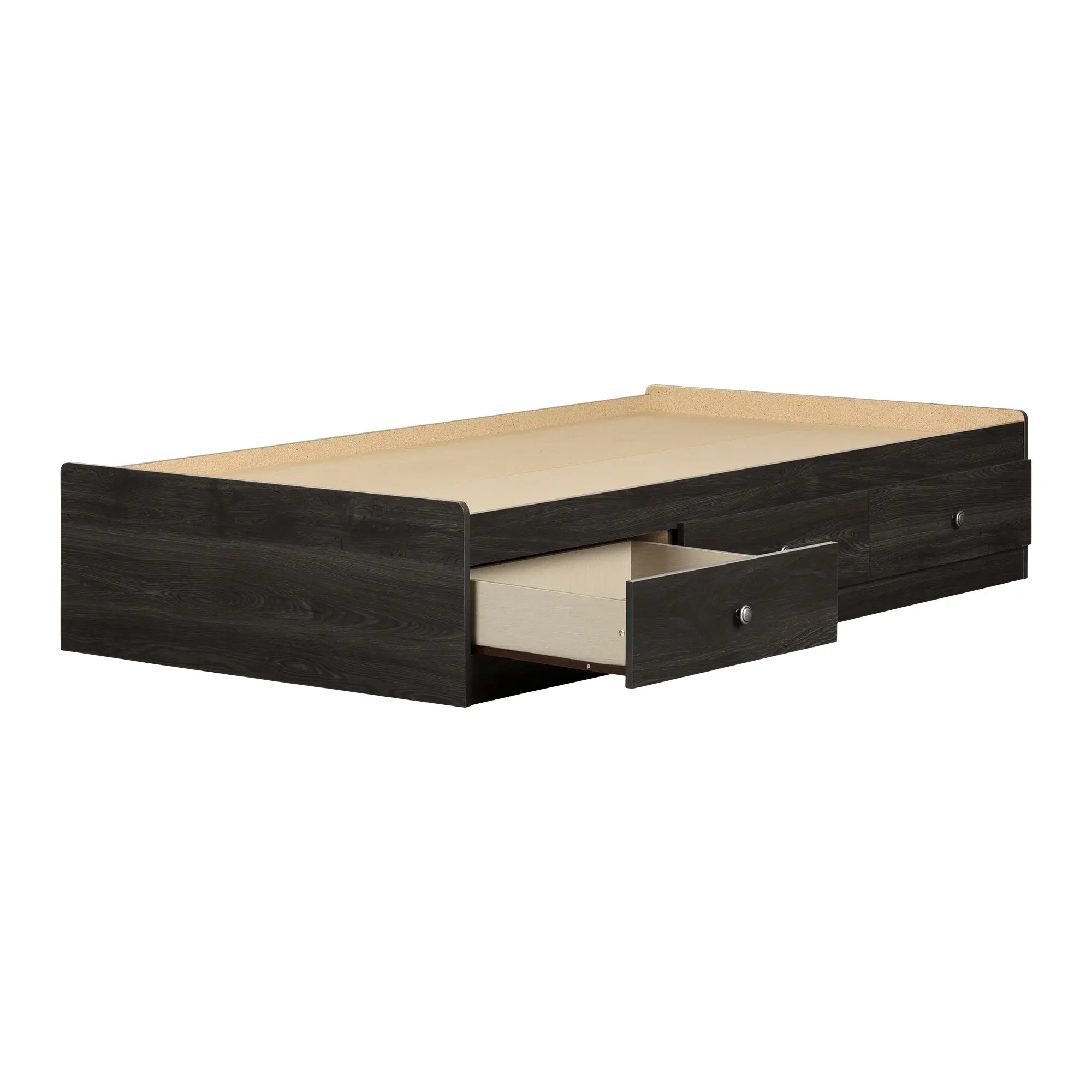 12692 Classic Dark Gray Oak Twin Platform Bed - Zach-3