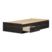 12692 Classic Dark Gray Oak Twin Platform Bed - Zach-3