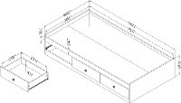 12692 Classic Dark Gray Oak Twin Platform Bed - Zach-6