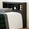 12693 Clearance Classic Dark Gray Oak Twin Bookcase Headboard - Zach