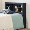 12709 Coastal Contemporary Blue Bookcase Headboard - Navali