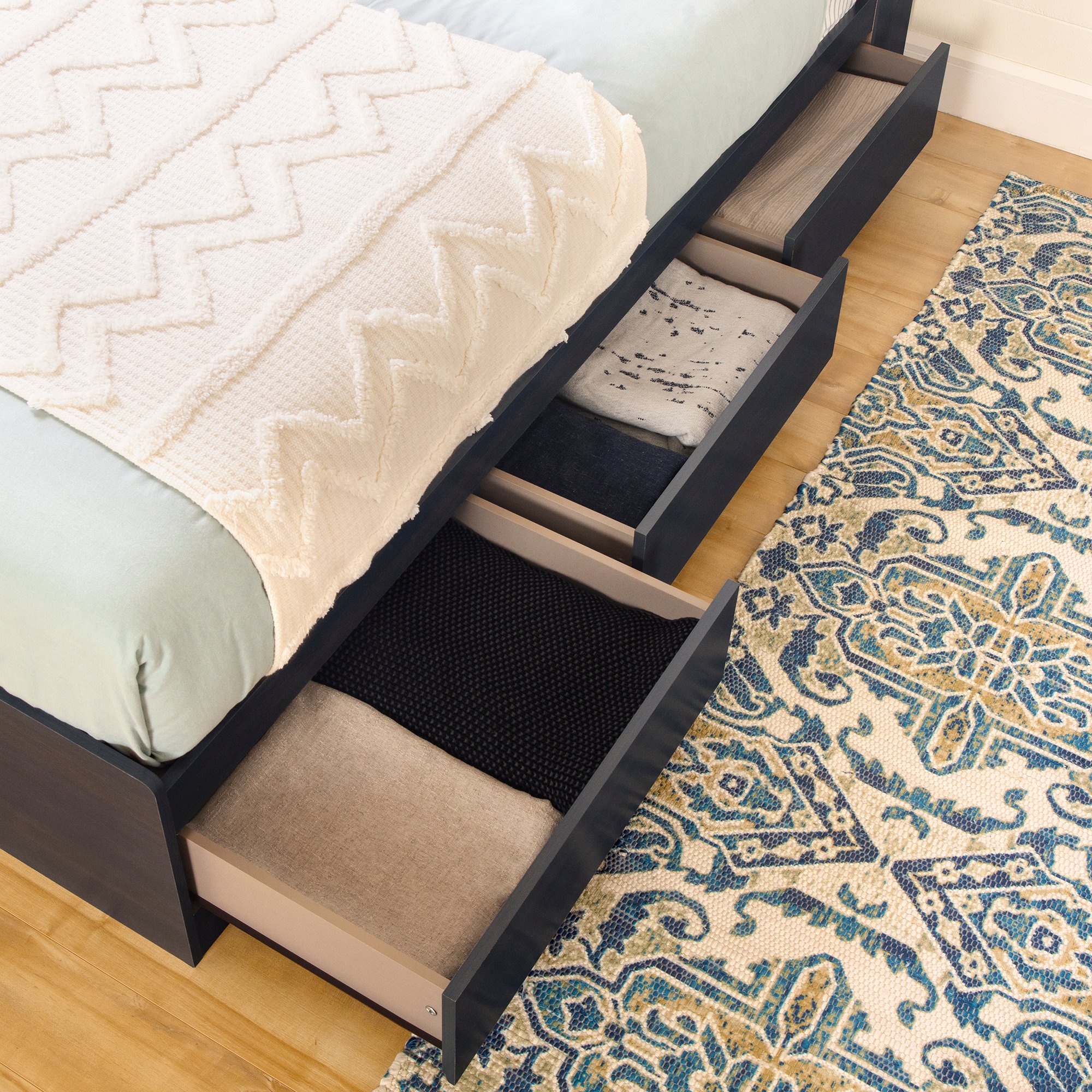 12710 Contemporary Blue Twin Storage Platform Bed - Navali-2